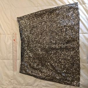 Gold Sequin Mini Skirt